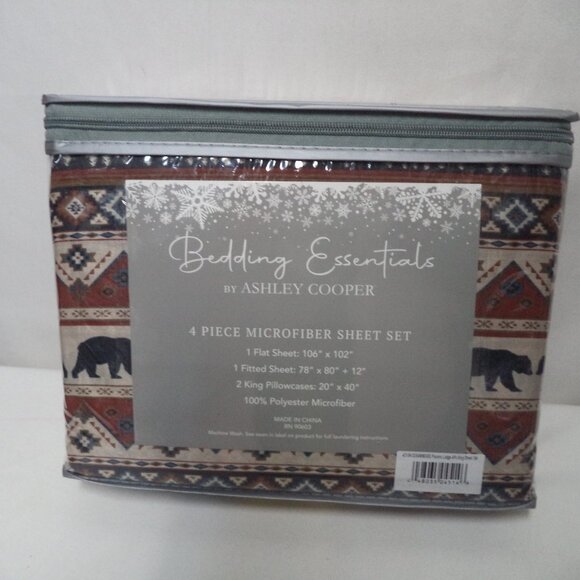 Other - Ashley Copper Pocono Lodge 4 piece Micro Fiber King sheet set green NEW NWT
